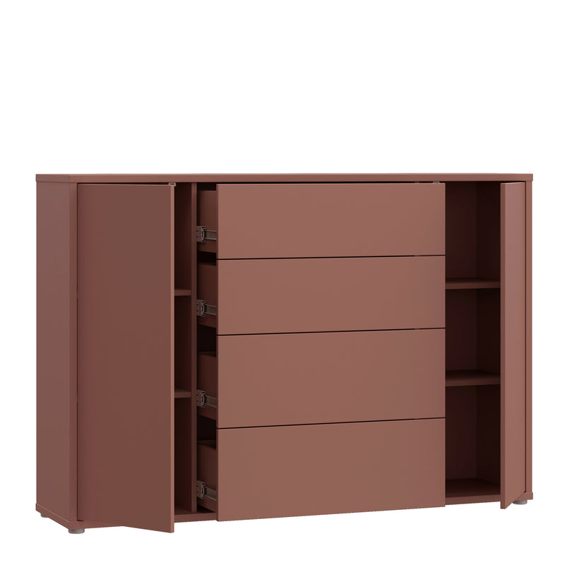 Alice Springs Wide Sideboard with 4 Drawers & 2 Doors with Push — alternative angle