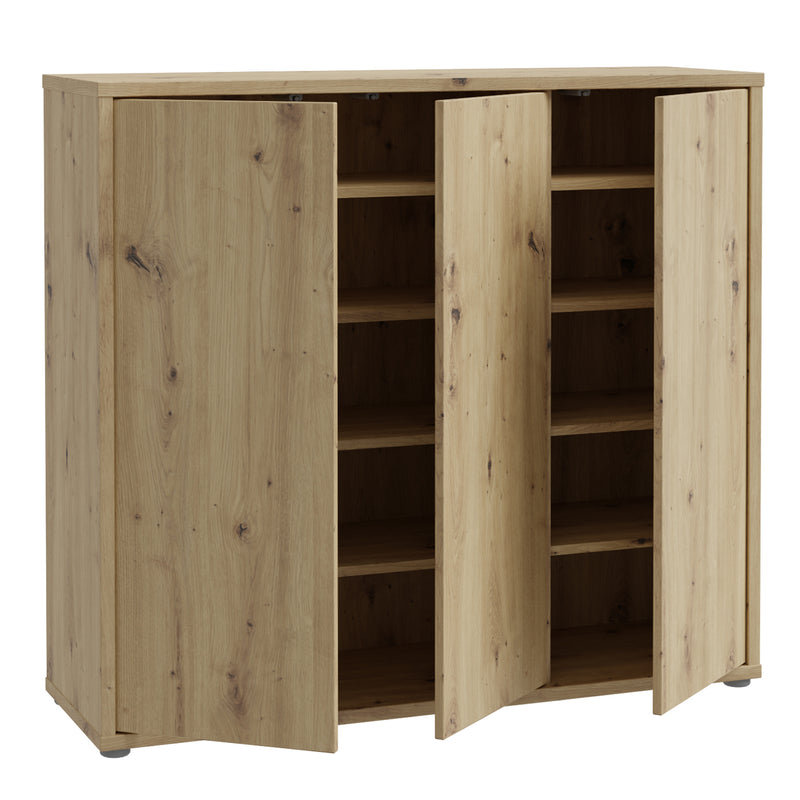 Alice Springs Shoe Cabinet with 3 Doors Push — alternative angle
