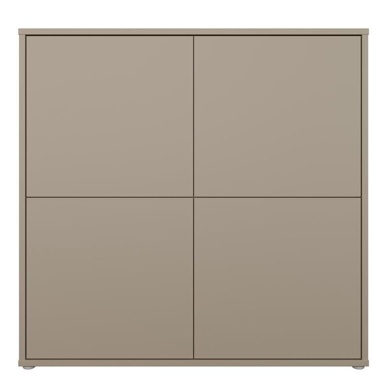 Alice Springs 4 Door Large Storage Cabinet with Push — side angle