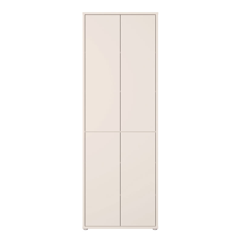Alice Springs 4 Door Tall Storage Cabinet with Push — side angle