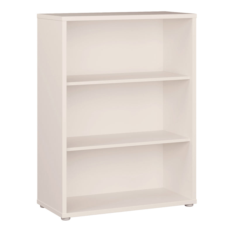 Alice Springs Low Wide Bookcase with Open Shelving in Sand — front view
