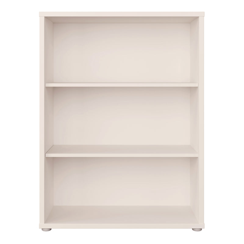 Alice Springs Low Wide Bookcase with Open Shelving in Sand — side angle
