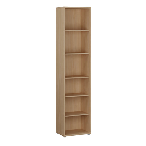 Alice Springs Tall Narrow Bookcase with 5 Shelves in Elegancia Oak — view
