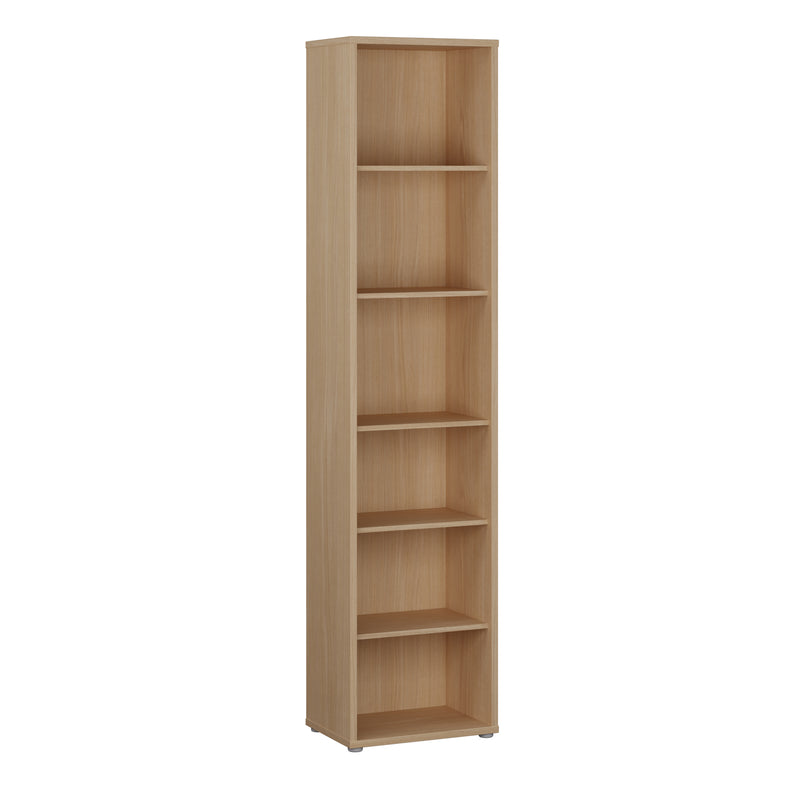 Alice Springs Tall Narrow Bookcase with 5 Shelves in Elegancia Oak — view