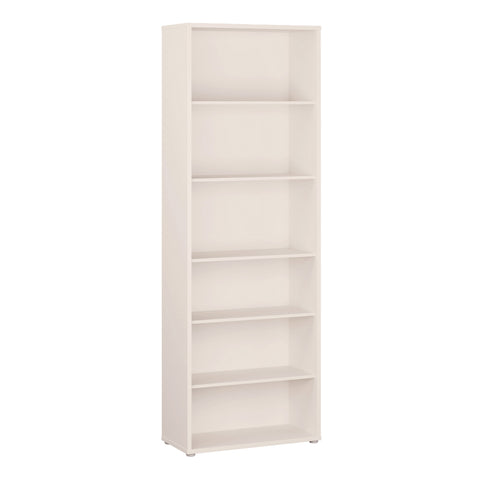 Alice Springs Tall Wide Bookcase with 5 Shelves in Sand — front view