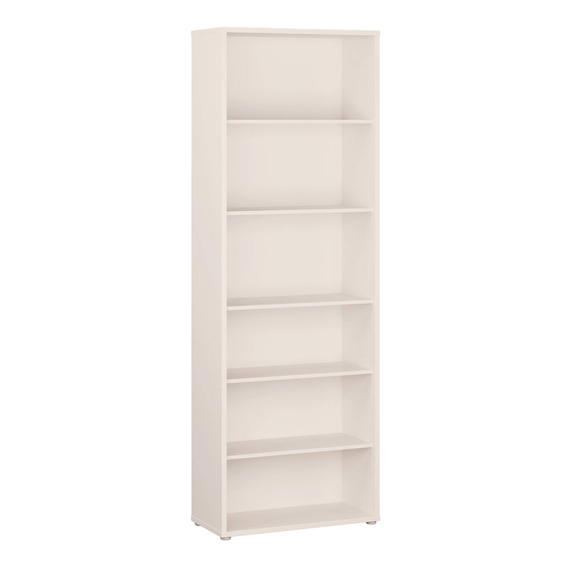 Alice Springs Tall Wide Bookcase with 5 Shelves in Sand — front view