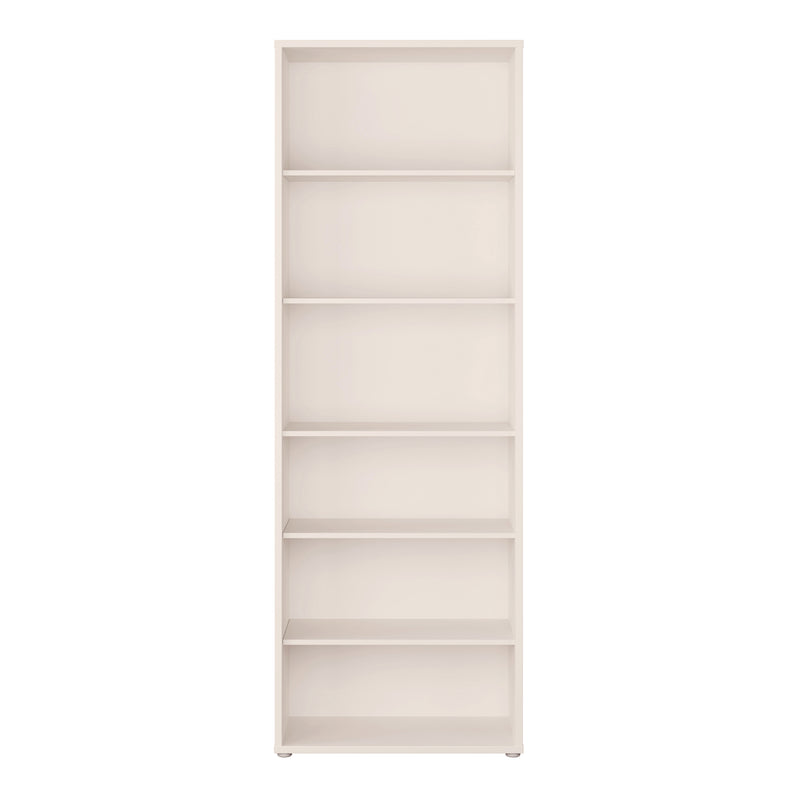 Alice Springs Tall Wide Bookcase with 5 Shelves in Sand — side angle