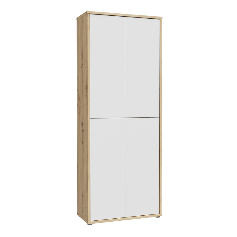 Alice Springs Shoe Cabinet with 4 Doors Push — front view