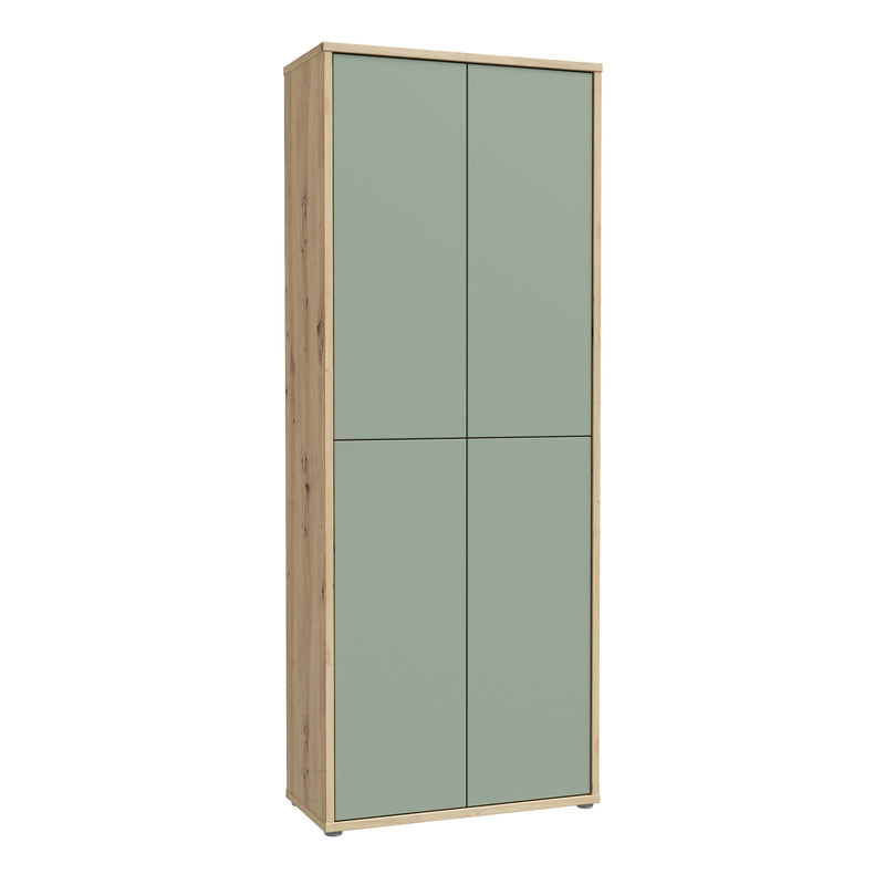 Alice Springs Shoe Cabinet with 4 Doors Push — front view