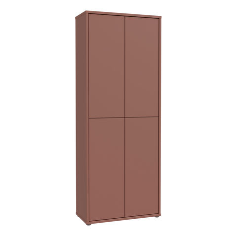 Alice Springs Tall Shoe Cabinet with 4 Doors Push — front view