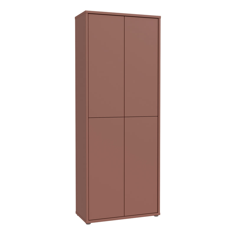Alice Springs Tall Shoe Cabinet with 4 Doors Push — front view