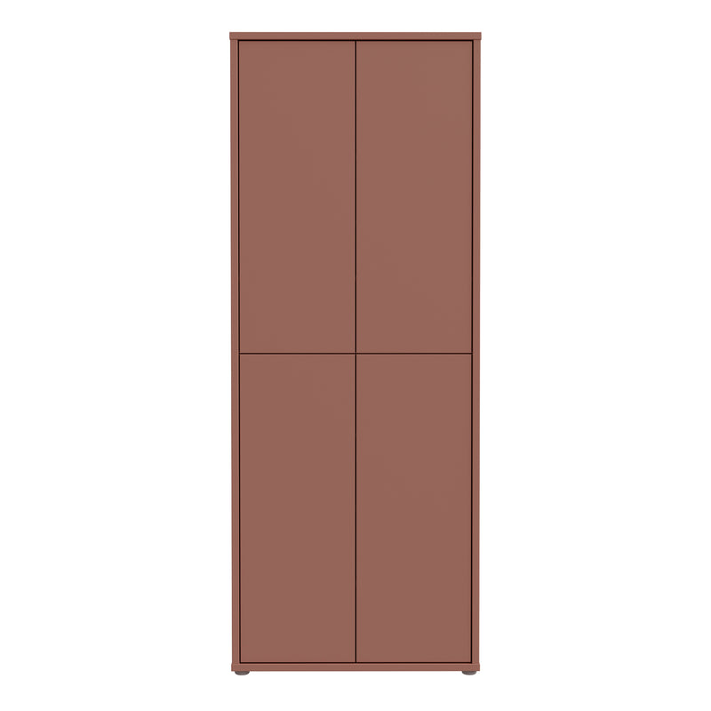 Alice Springs Tall Shoe Cabinet with 4 Doors Push — side angle