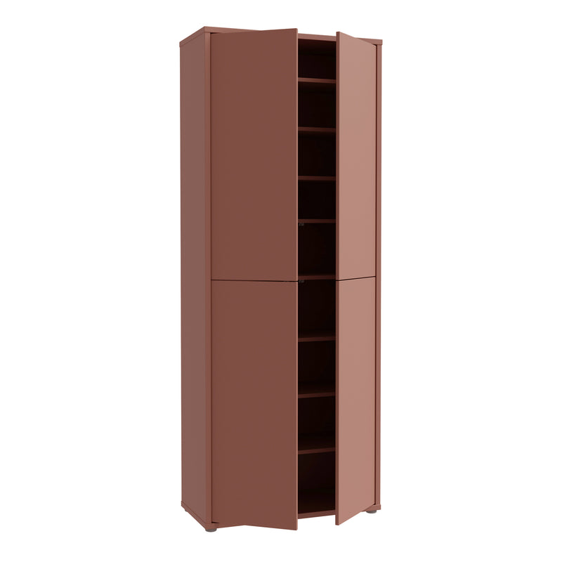 Alice Springs Tall Shoe Cabinet with 4 Doors Push — alternative angle