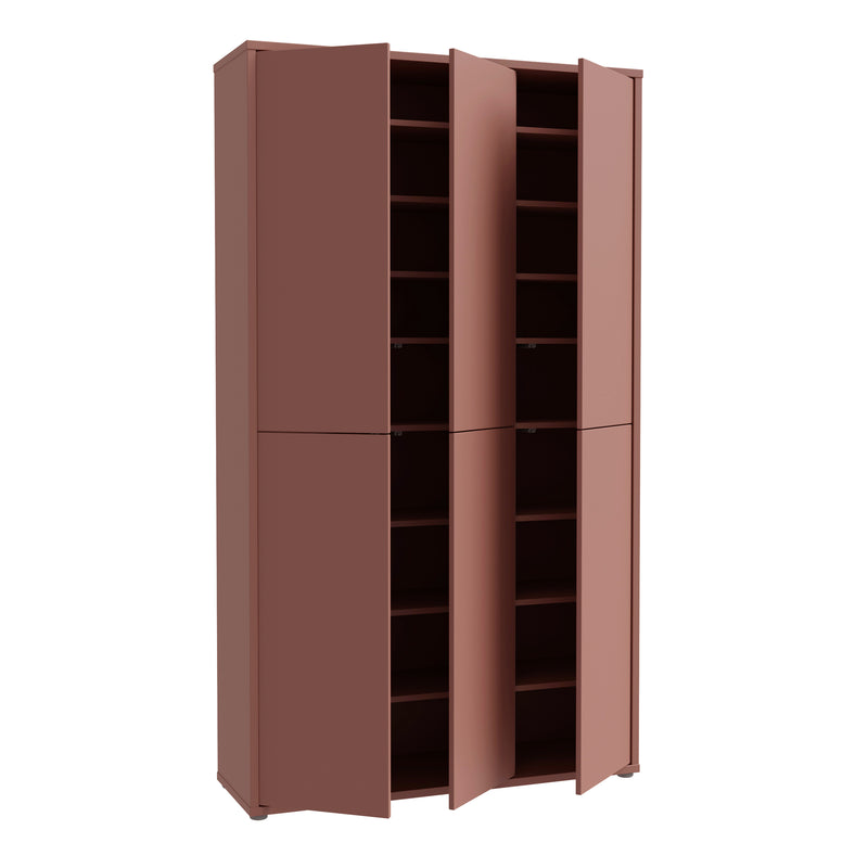 Alice Springs Tall Shoe Cabinet with 6 Doors Push — alternative angle