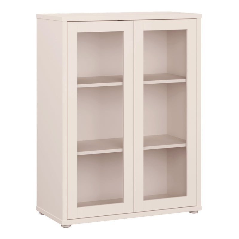 Alice Springs Low Glass Fronted Cabinet with 2 Push — front view