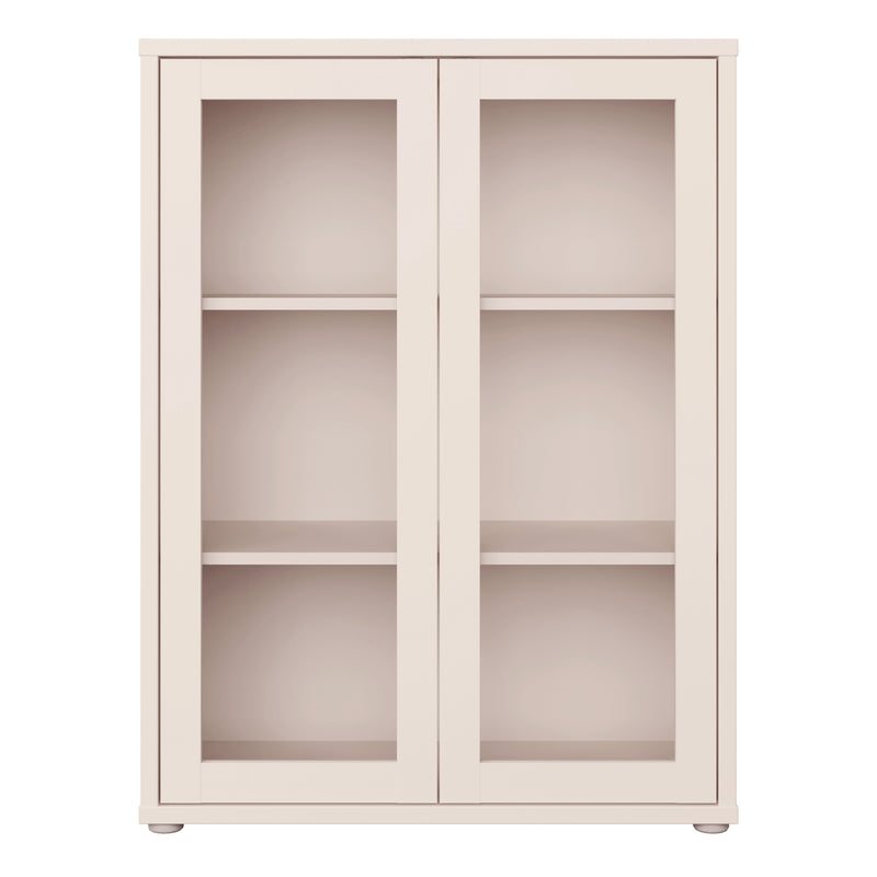 Alice Springs Low Glass Fronted Cabinet with 2 Push — side angle