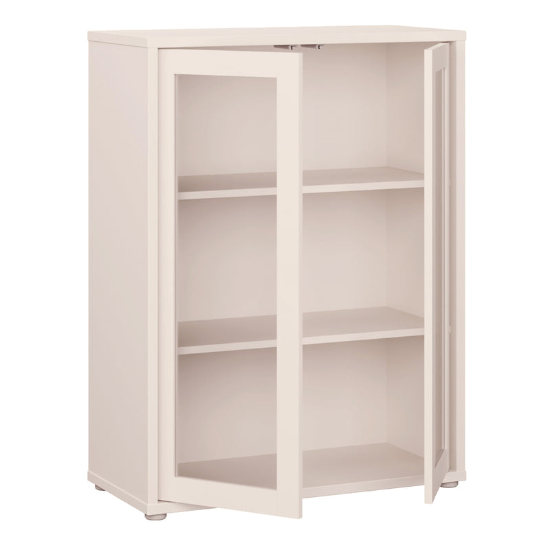Alice Springs Low Glass Fronted Cabinet with 2 Push — alternative angle
