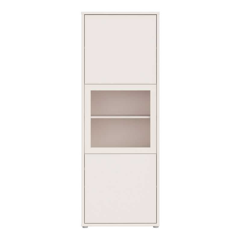 Alice Springs Narrow Display Cabinet with 3 Push — side angle