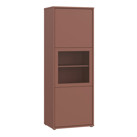 Alice Springs Narrow Display Cabinet with 3 Push — front view