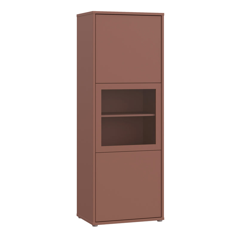 Alice Springs Narrow Display Cabinet with 3 Push — front view