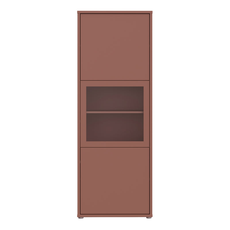 Alice Springs Narrow Display Cabinet with 3 Push — side angle