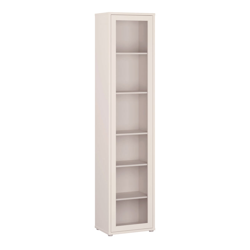 Alice Springs Slim Tall Display Cabinet with 1 Glass Door Push — front view