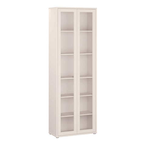 Alice Springs Slim Tall Display Cabinet with 2 Glass Doors Push — front view