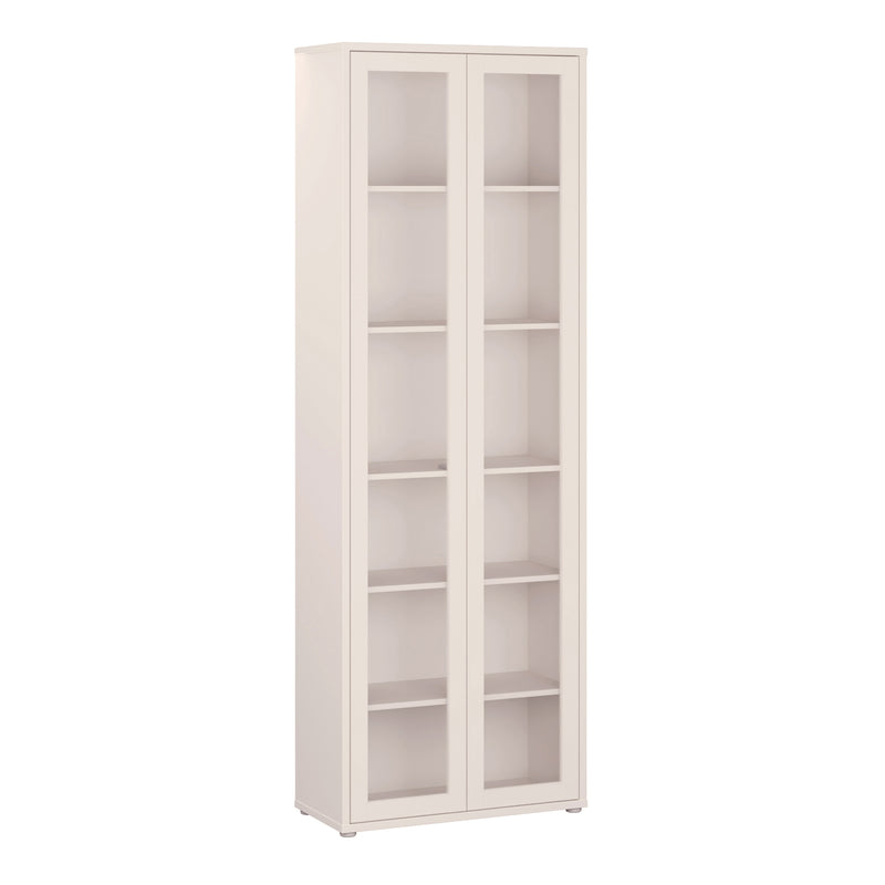 Alice Springs Slim Tall Display Cabinet with 2 Glass Doors Push — front view
