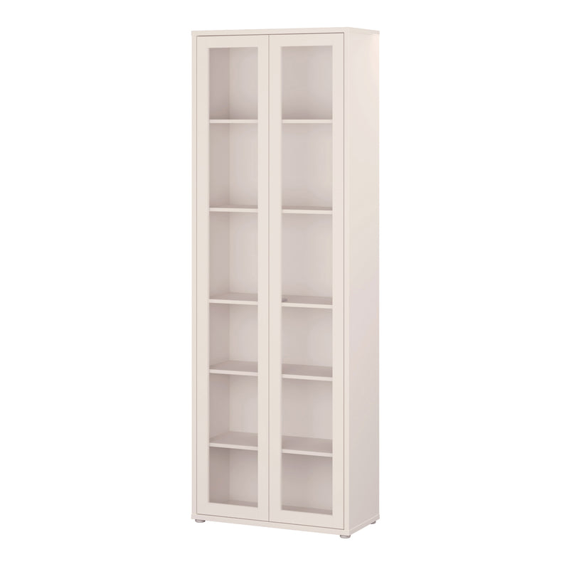 Alice Springs Slim Tall Display Cabinet with 2 Glass Doors Push — detail view
