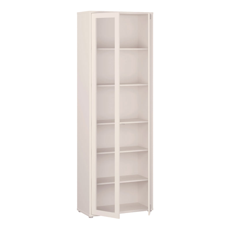 Alice Springs Slim Tall Display Cabinet with 2 Glass Doors Push — alternative angle