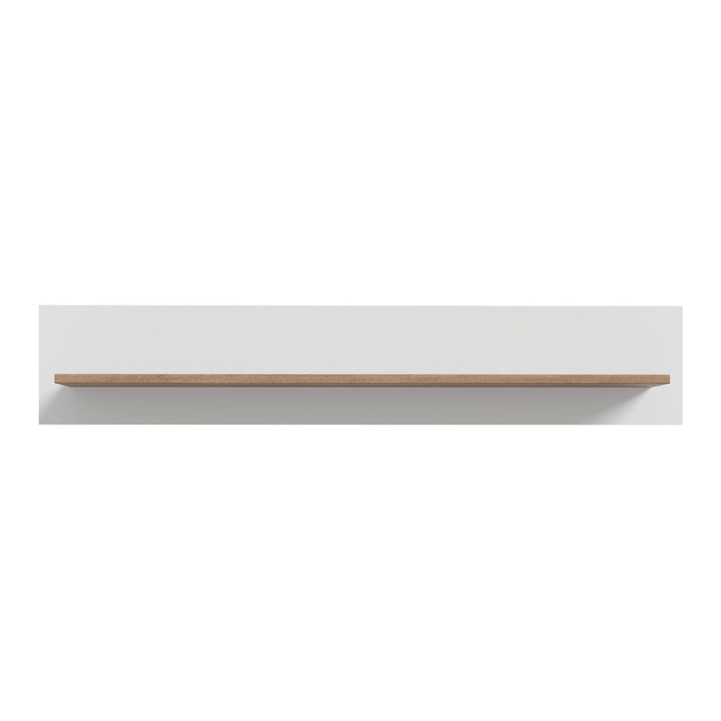 Wensley Wall Shelf in Light Grey and Oak — side angle