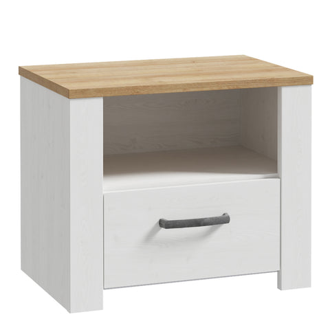 Bohol 1 Drawer Bedside I n Navy Oak — front view
