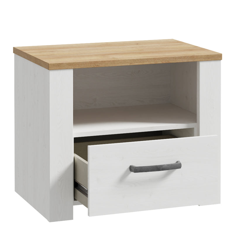 Bohol 1 Drawer Bedside I n Navy Oak — detail view