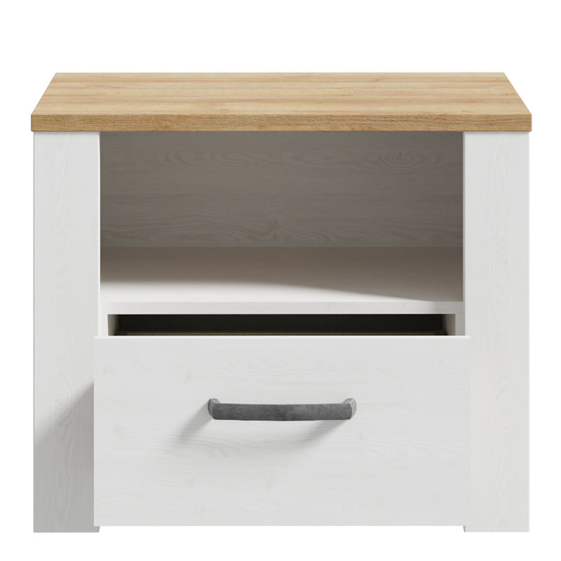 Bohol 1 Drawer Bedside I n Navy Oak — alternative angle