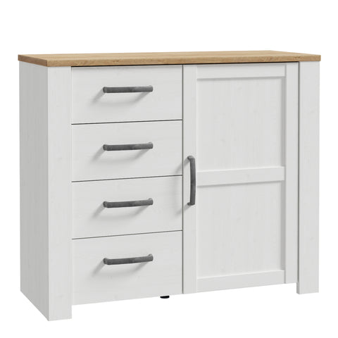 Bohol 1 Door 4 Drawer Chest in Riviera Oak/White — front view