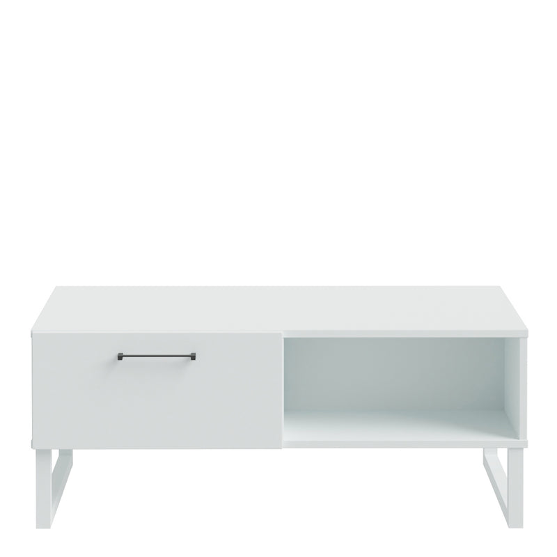 Sali 1 Drawer Coffee Table in Light Grey — side angle