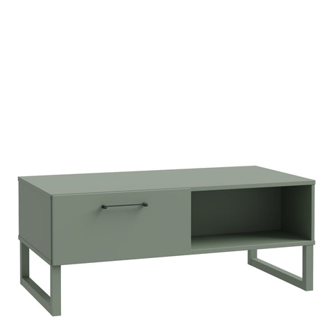 Sali 1 Drawer Coffee Table in Sage Green — front view