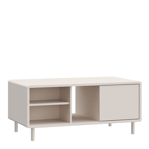 Playly Coffee Table with Open Shelf and Door — front view