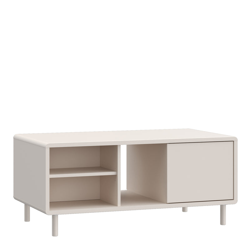 Playly Coffee Table with Open Shelf and Door — front view