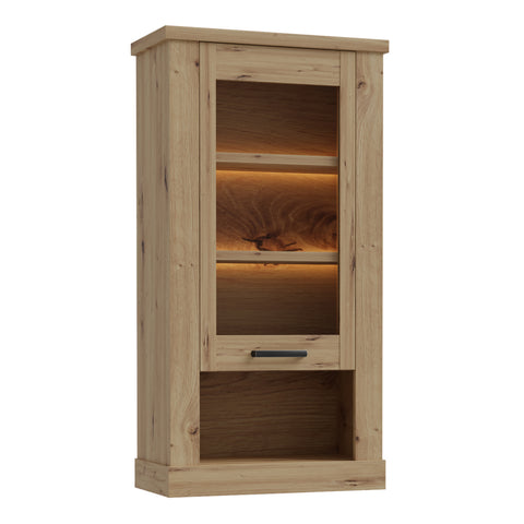 Corona Wall Display cabinet in Artisan Oak — front view
