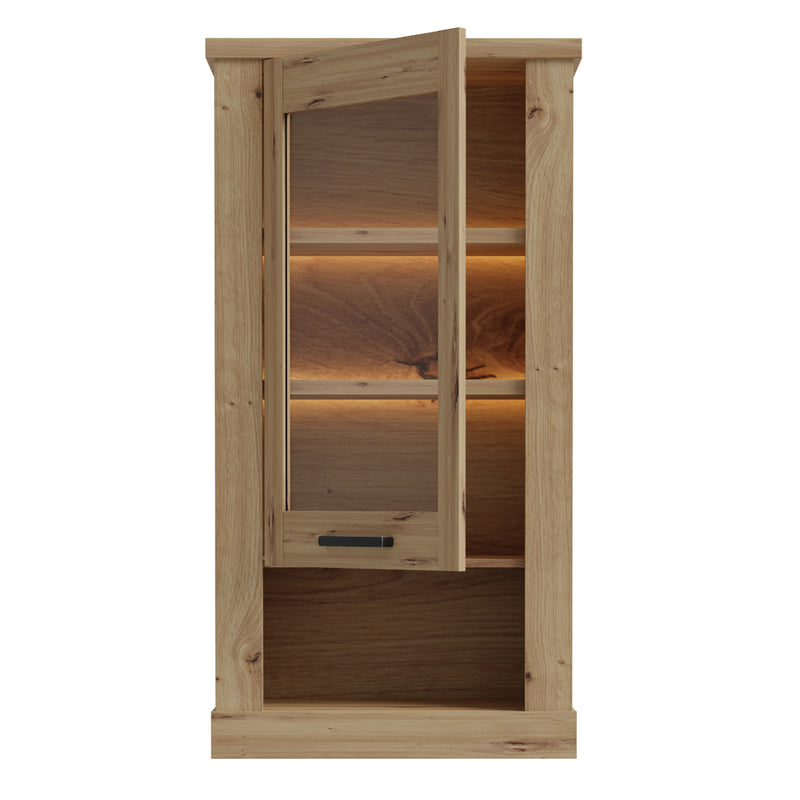 Corona Wall Display cabinet in Artisan Oak — alternative angle
