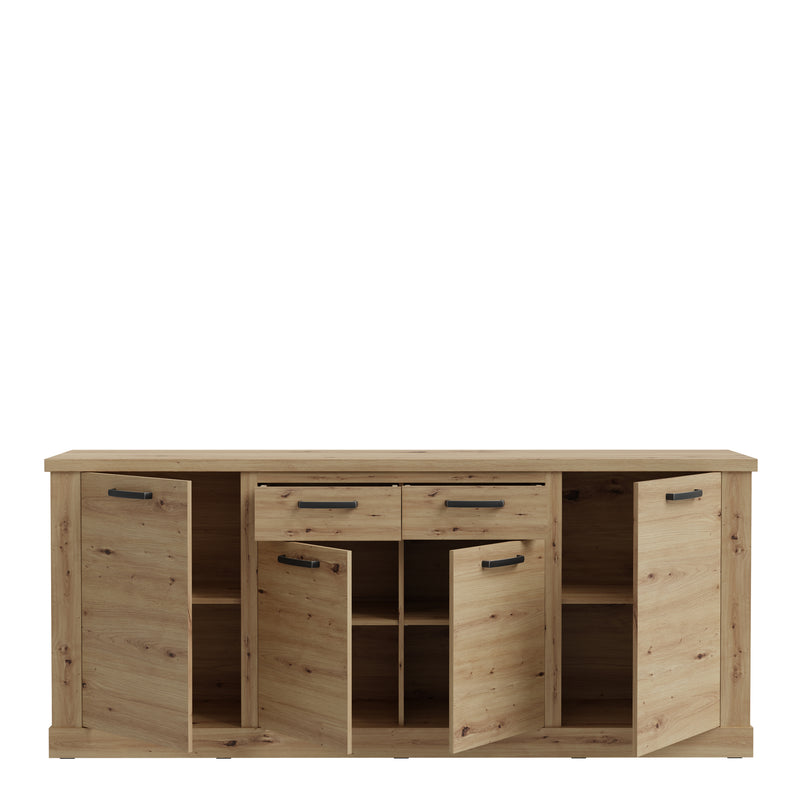 Corona 4 Door 2 Drawer Sideboard in Artisan Oak — alternative angle