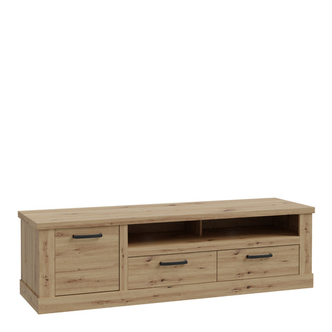Corona 2 Drawer 1 Door Coffee TV Unit in Artisan Oak — front view