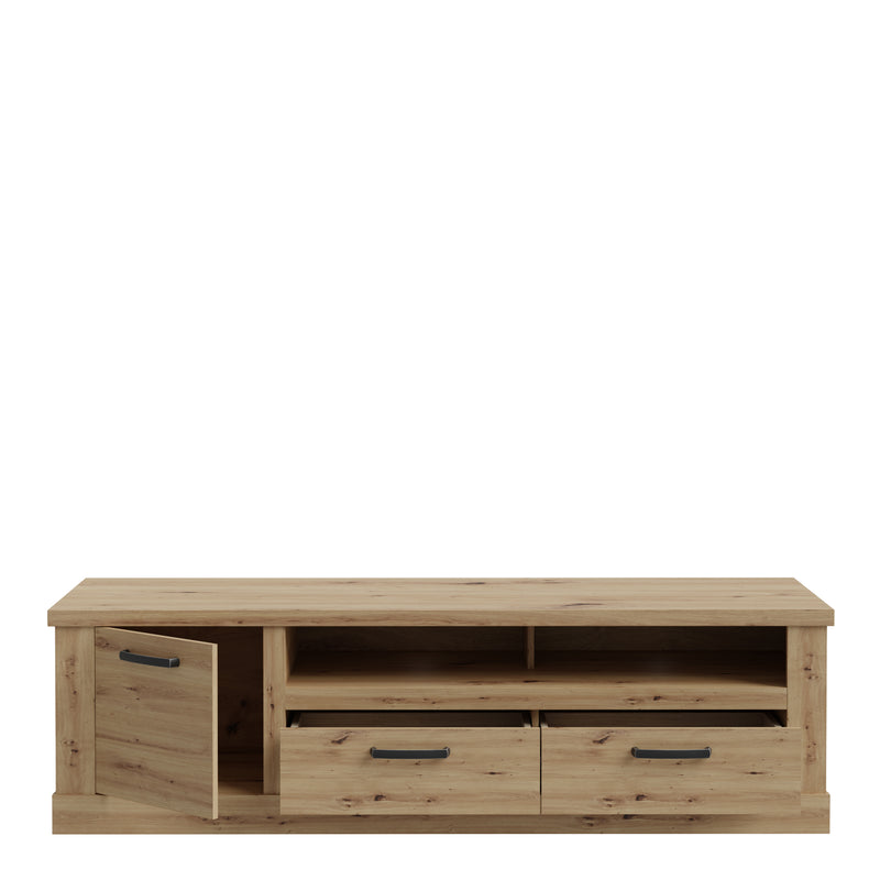 Corona 2 Drawer 1 Door Coffee TV Unit in Artisan Oak — alternative angle