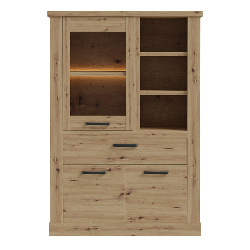 Corona Display Cabinet in Artisan Oak — side angle