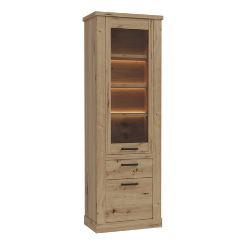 Corona Narrow Display Cabinet in Artisan Oak — front view