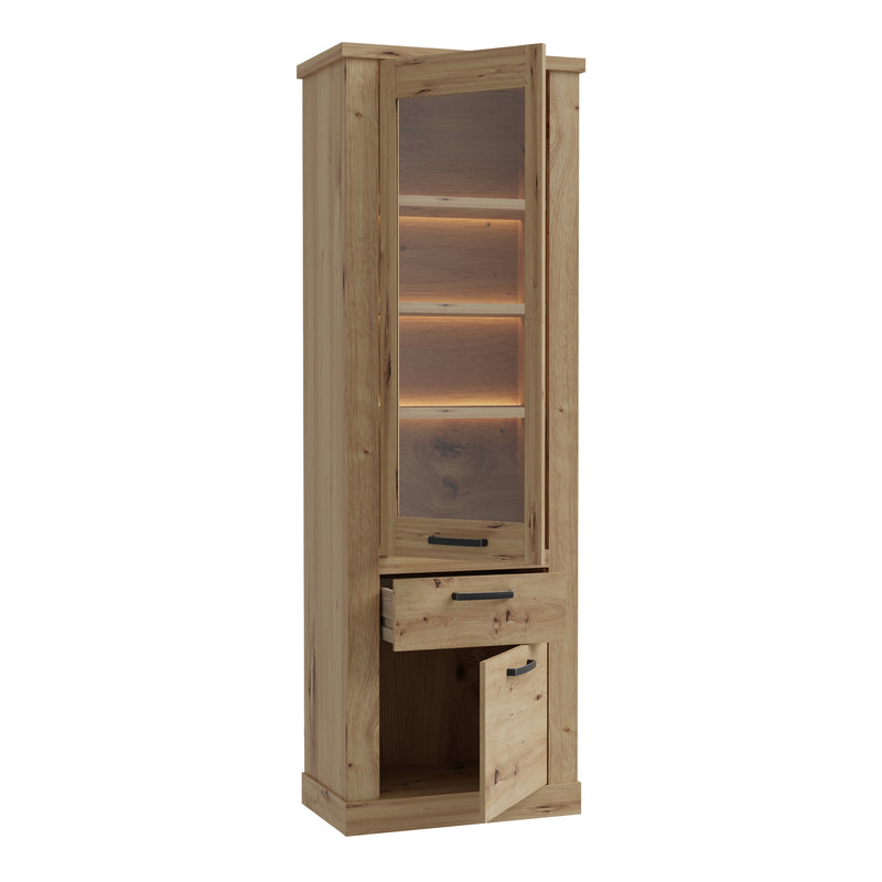 Corona Narrow Display Cabinet in Artisan Oak — view