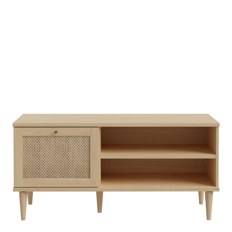 Calasetta TV Unit in Rattan — side angle