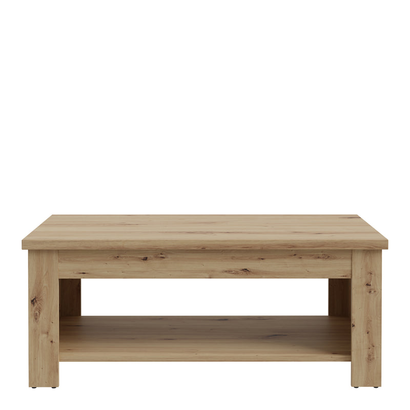 Corona Rising Coffee Table in Artisan Oak — side angle