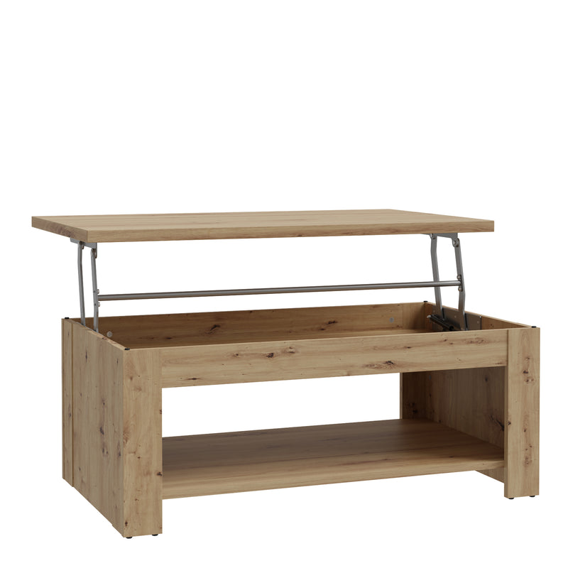 Corona Rising Coffee Table in Artisan Oak — detail view